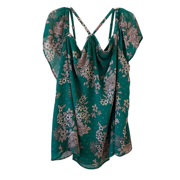 Torrid Green Flutter Sleeve Ruffled Blouse - Picture 2 of 8